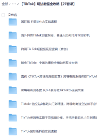 【TikTok】玩法教程全攻略【27套课】
